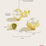 Gold-Plated White Pearl Earrings- S925 Silver