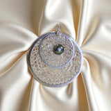 Blue Pearl Double Circle Pendant - S925 Silver
