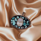 Turquoise Stone Oval-Shaped Pendant - S925 Silver