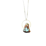 Raw Agate Slice Pendant - S925 Silver
